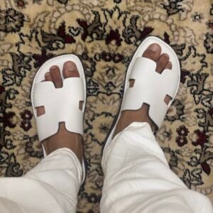 SANDALE H BLANC CUIR