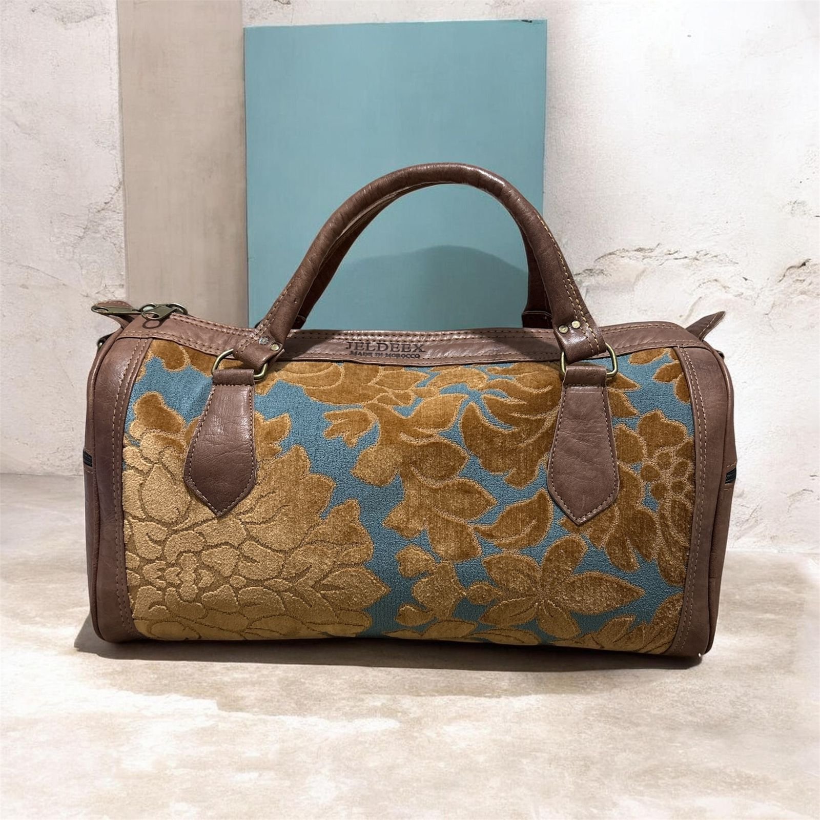 SAC VOYAGE MOYENNE MARRON MOTIF FLEURS