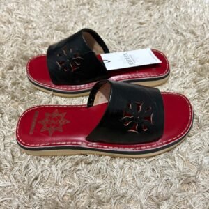 SANDALE BANDE NOIRXROUGE