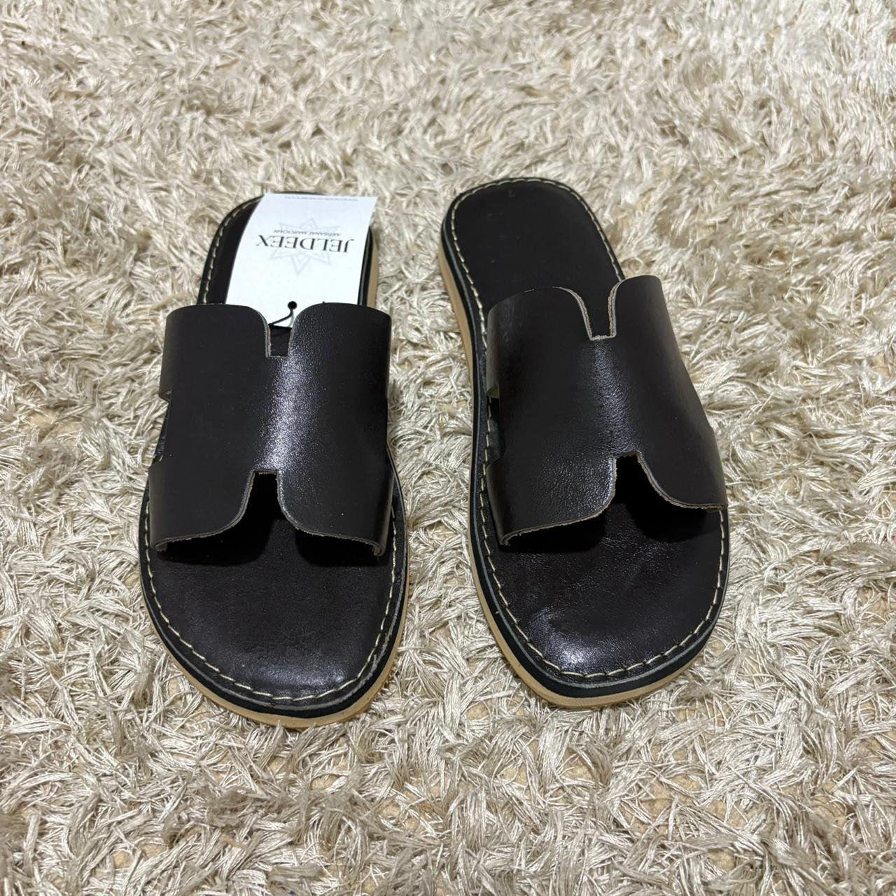 SANDALE H MARRON CUIR LISSE – Image 2