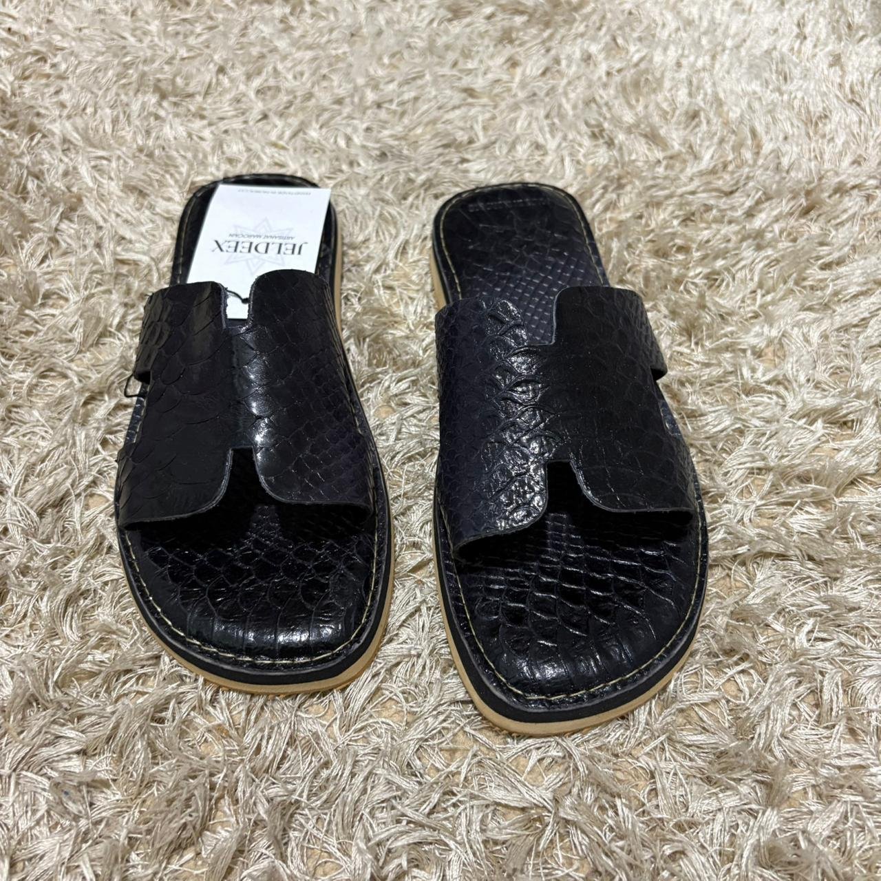 SANDALE H GRIS CUIR CROCO – Image 2