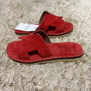 SANDALE H ROUGE CORAIL DAIM