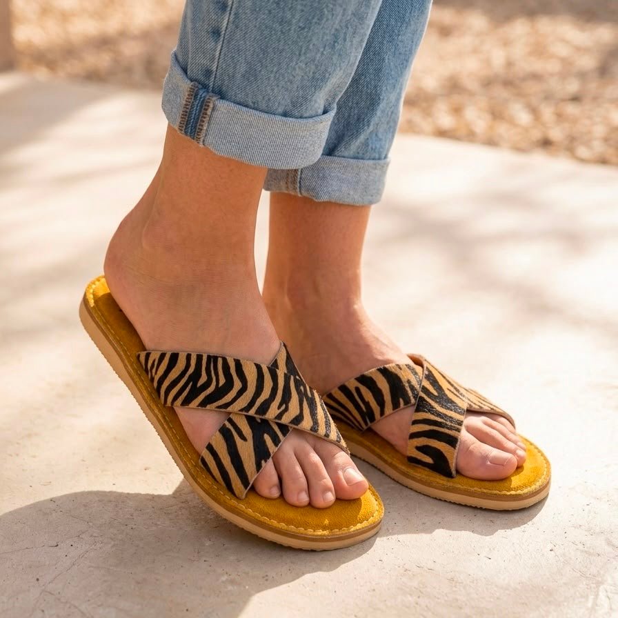 SANDALE X MOTIF ZEBRE