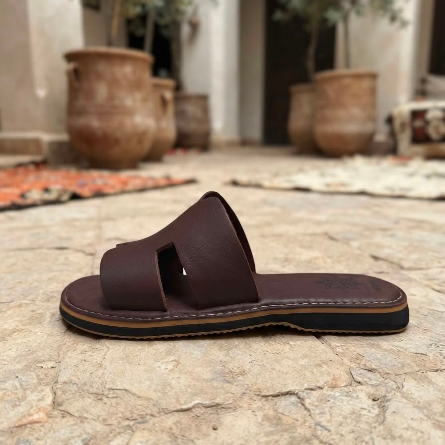 SANDALE H MARRON FONCE CUIR – Image 2