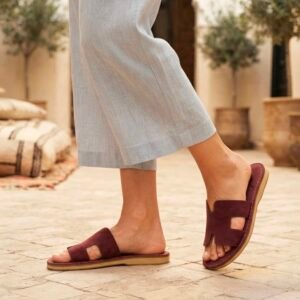 SANDALE H GRENAT DAIM