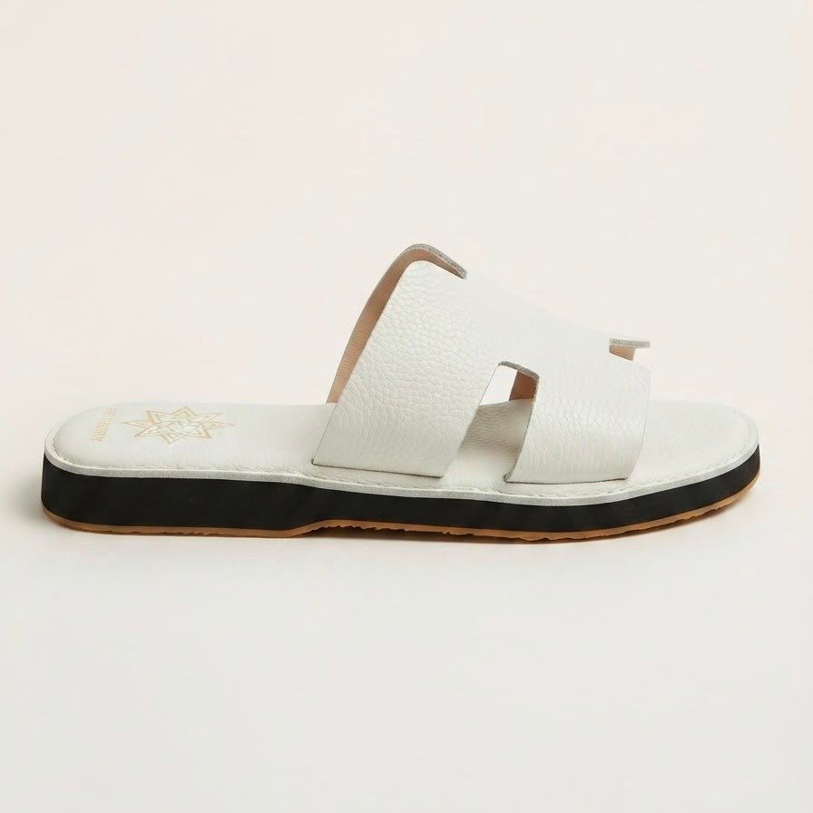 SANDALE H BLANC CUIR – Image 2