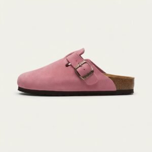 SABOT BIRk ROSE BEBE DAIM