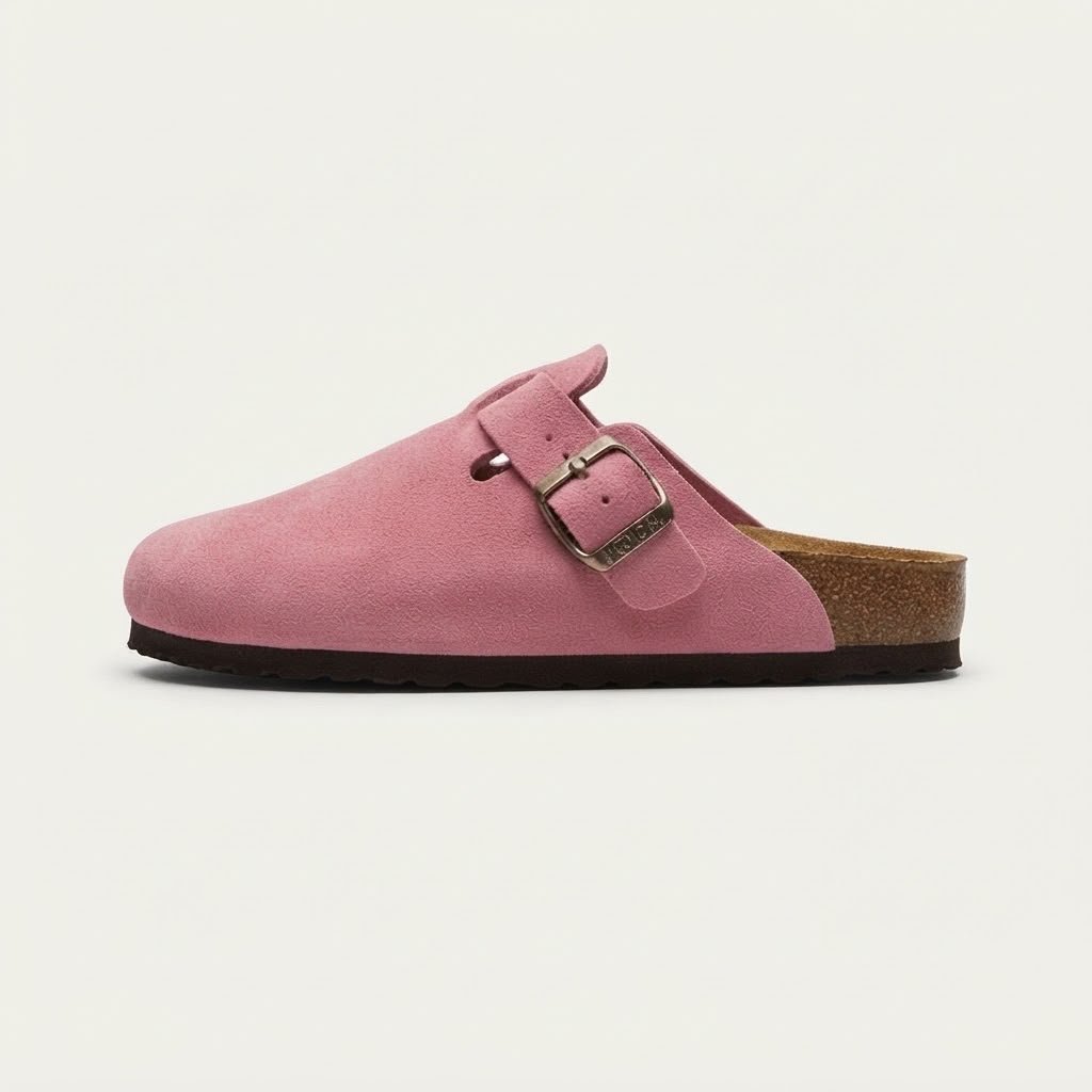 SABOT BIRk ROSE BEBE DAIM