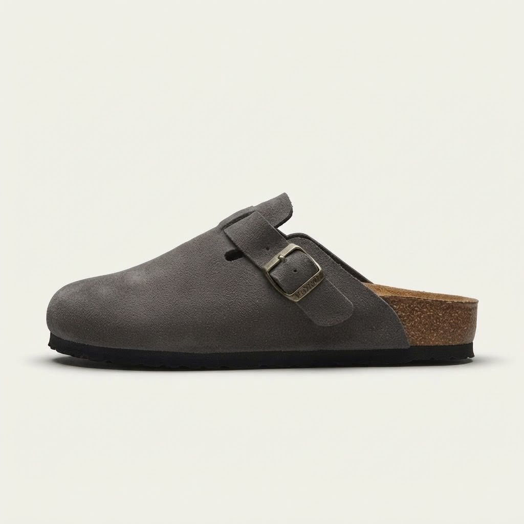 SABOT BIRk GRIS FONCE DAIM